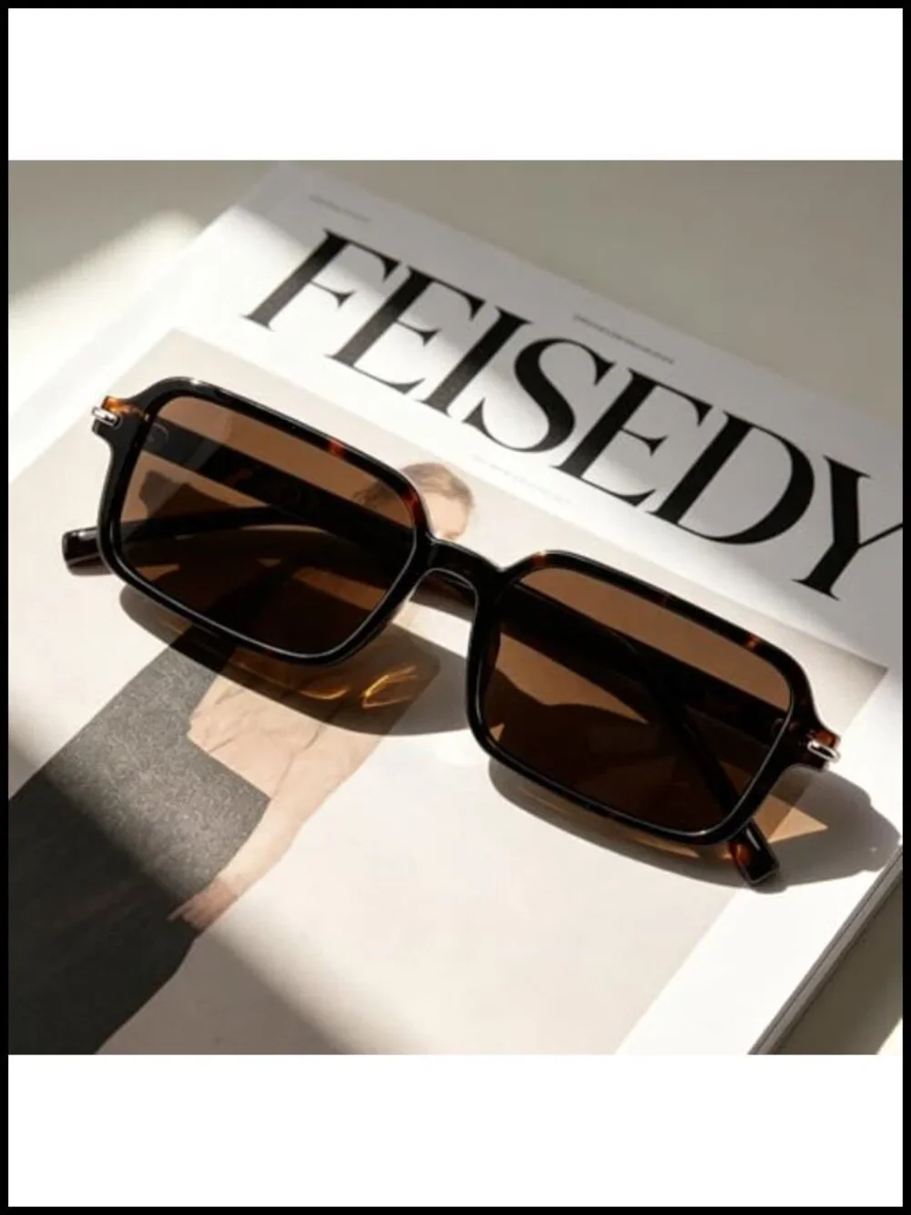 Rectangular Sunglasses with UV400 Protection for Women and Men